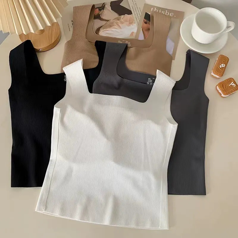 Everyday Wear Ice Silk Wide Shoulder Top- Black