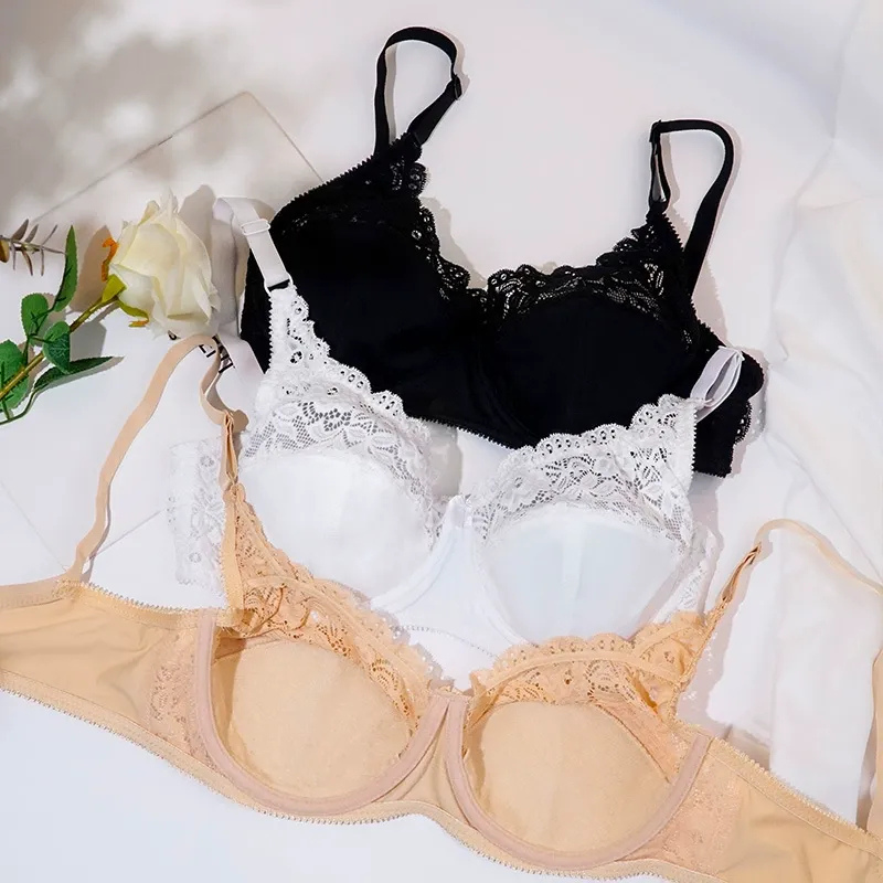 European Style Lace Bra -Black