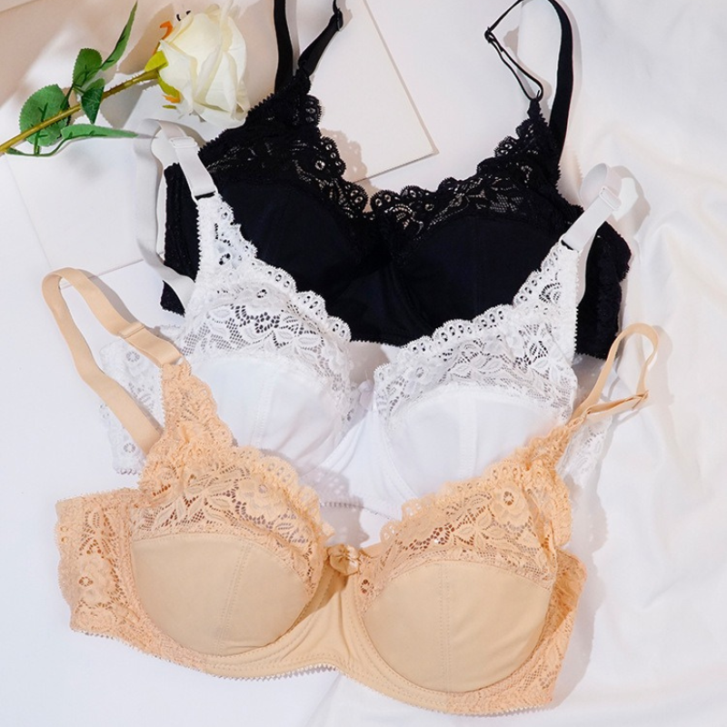 European Style Lace Bra -Black