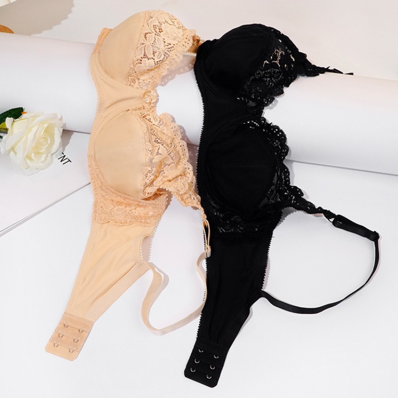 European Style Lace Bra -Black