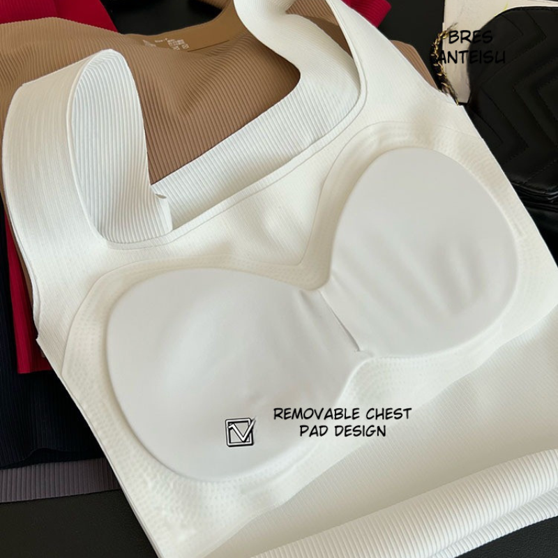 Everyday Wear Ice Silk Wide Shoulder Top- Black