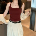 Back Cross Strap Summer Top - Anchor Red