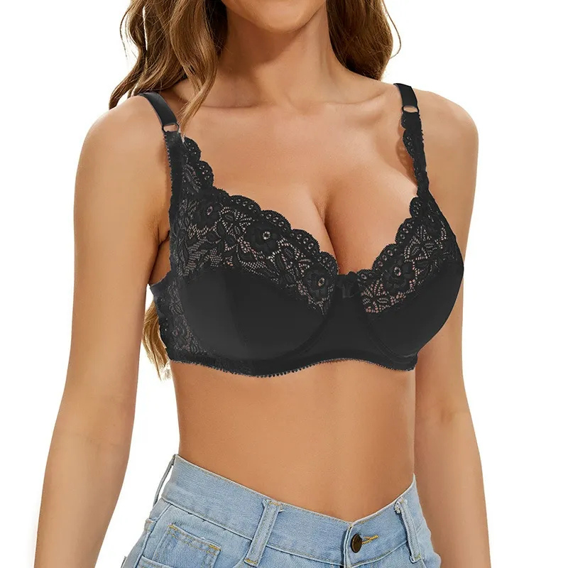 European Style Lace Bra -Black