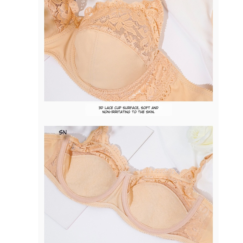 European Style Lace Bra -Apricot