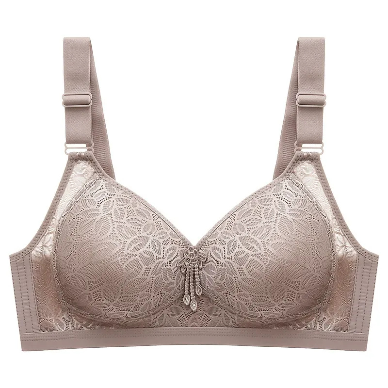 Glossy Embroidered No-Rim Bra
