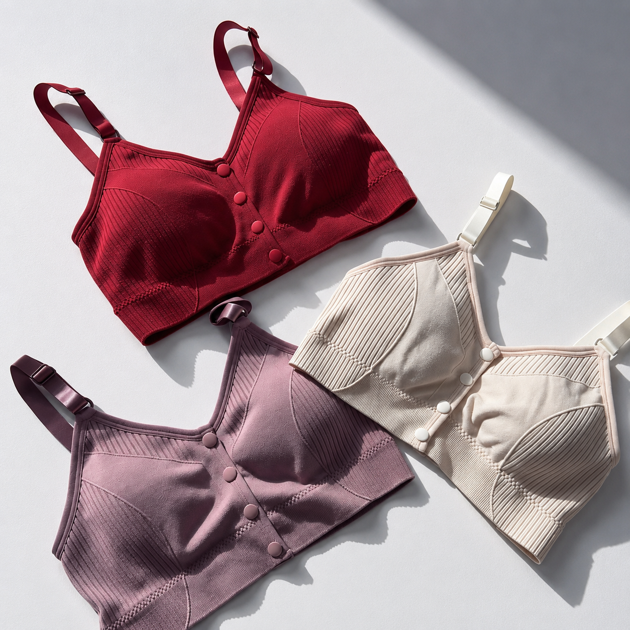 Premium Button Seamless Comfort Bra